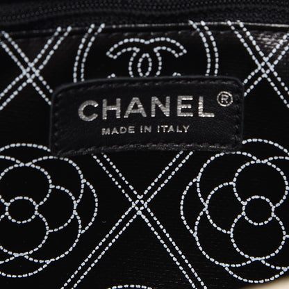 Chanel Printed Canvas Large Shopping Tote Black Beige 7 of 9