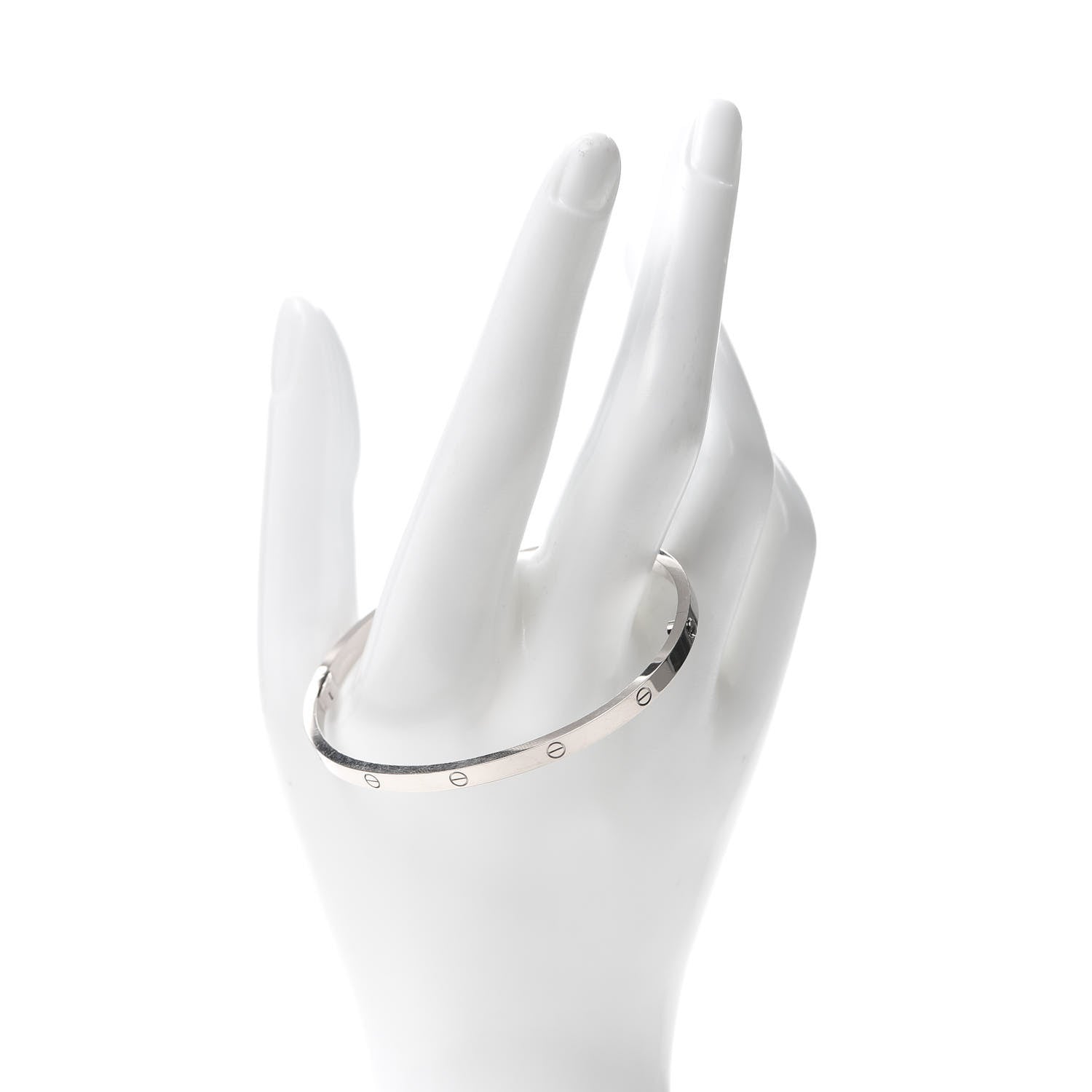 Cartier 18K White Gold Small LOVE Bracelet 18 2 of 6