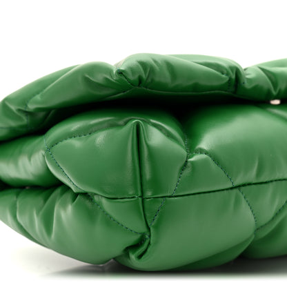 Balenciaga Nappa Calfskin Quilted Touch B Puffy Clutch Leaf Green 9 of 10