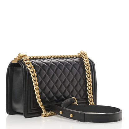 Chanel Lambskin Quilted Medium Boy Flap Black 3 of 13