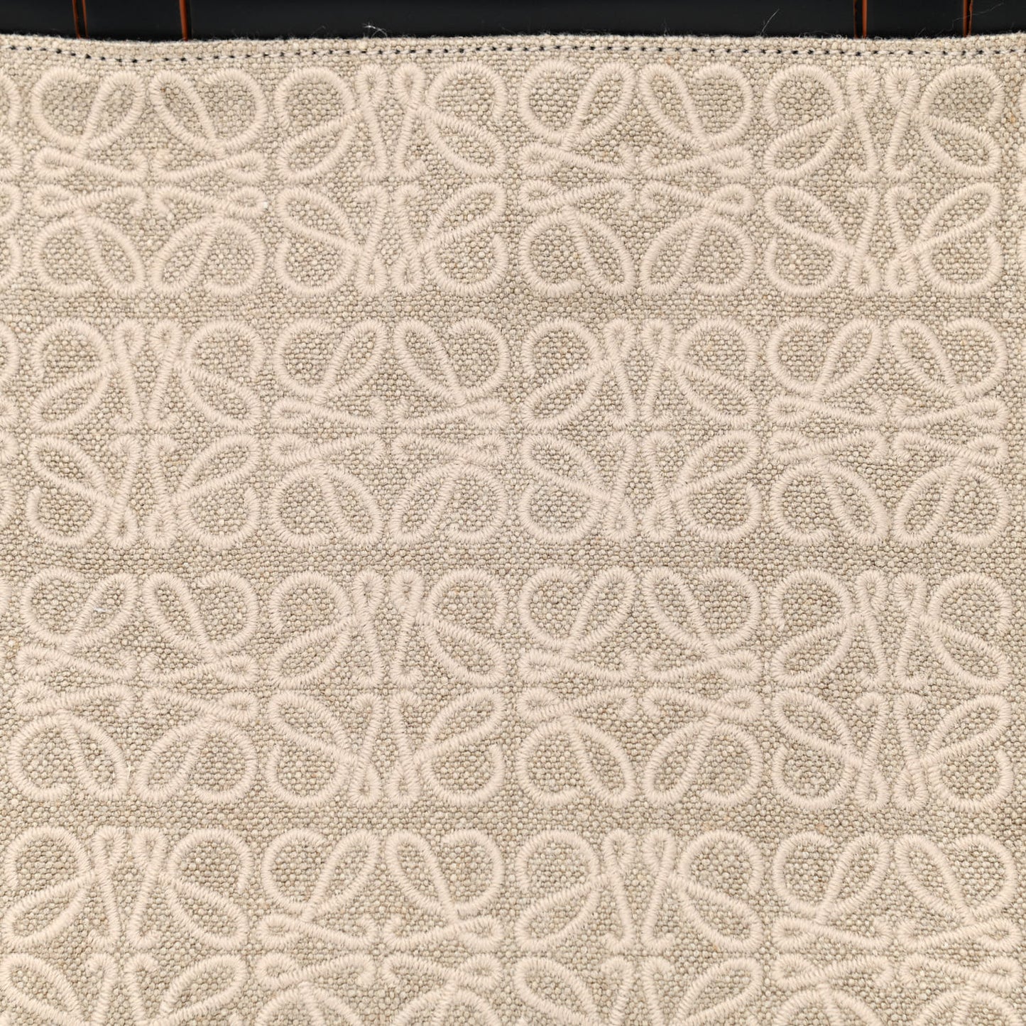 Jacquard Anagram Calfskin Small Cushion Tote Beige Black