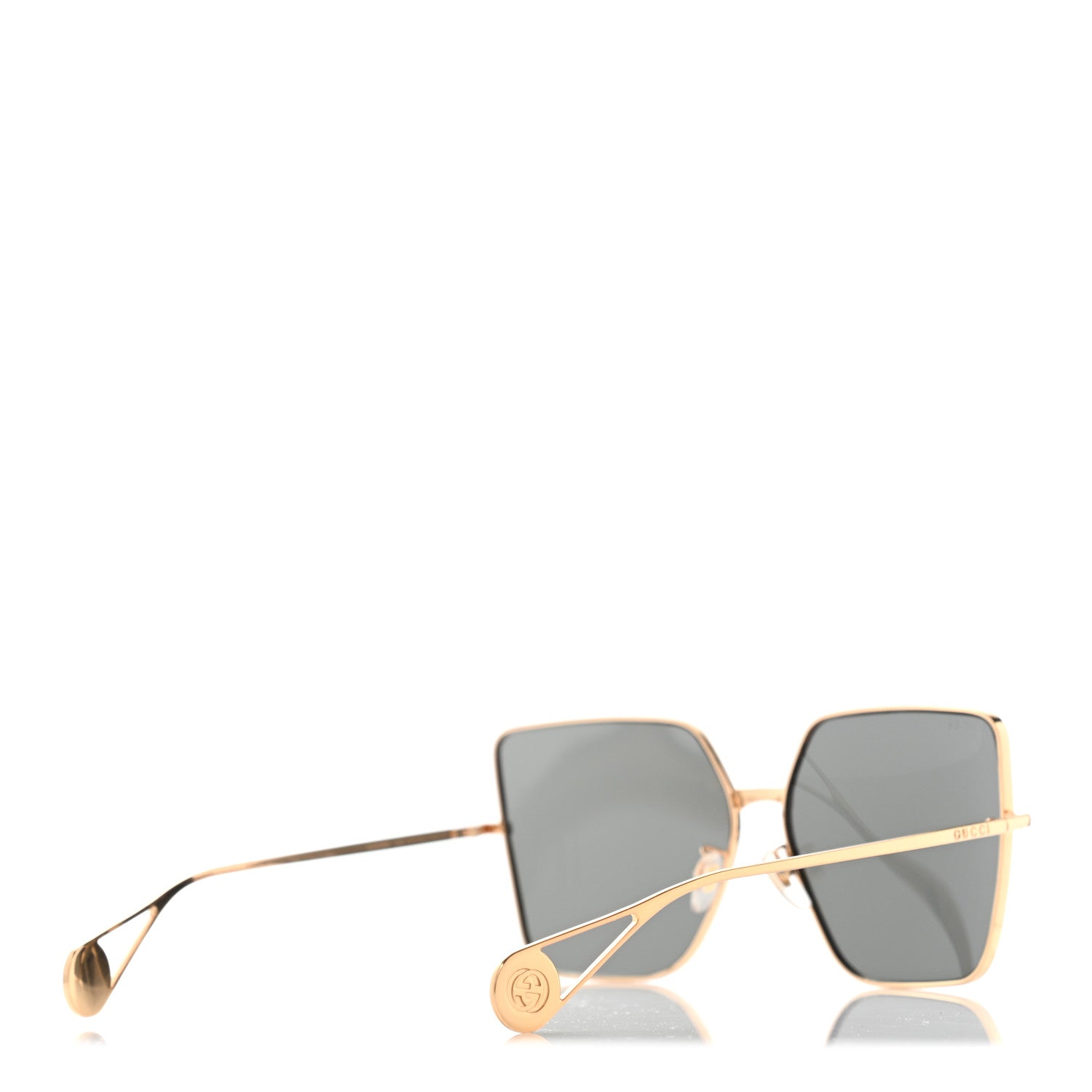 Gucci Square Frame GG0436S Sunglasses Black Gold 4 of 9