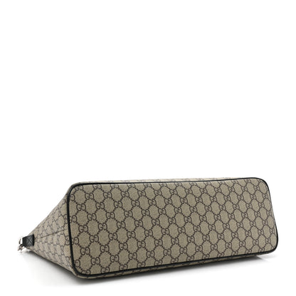 Gucci GG Supreme Monogram Medium Zippered Tote Dark Brown 4 of 9