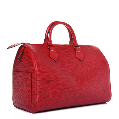 Louis Vuitton Epi Speedy 30 Castillan Red 3 of 11
