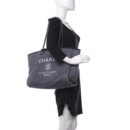 Chanel Canvas Medium Deauville Tote Blue 2 of 10