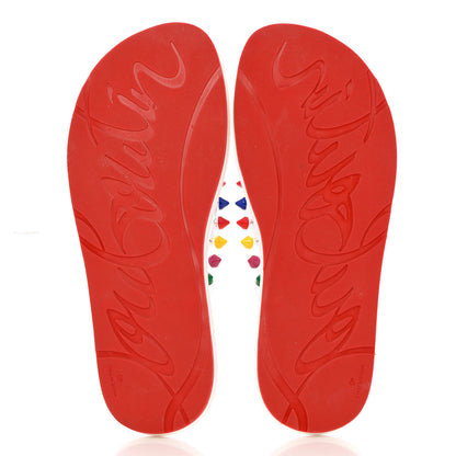 Christian Louboutin Rubber Spike Bengale Loubi Donna Flip Flop 40 White Multicolor 6 of 13