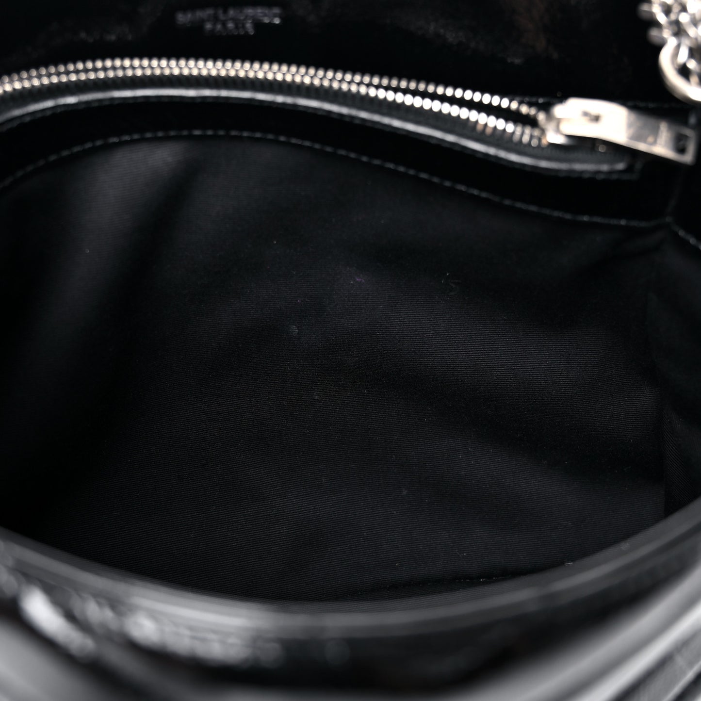 Patent Y Quilted Monogram Medium Loulou Chain Satchel Black