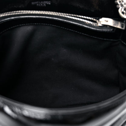 Saint Laurent Patent Y Quilted Monogram Medium Loulou Chain Satchel Black 11 of 17