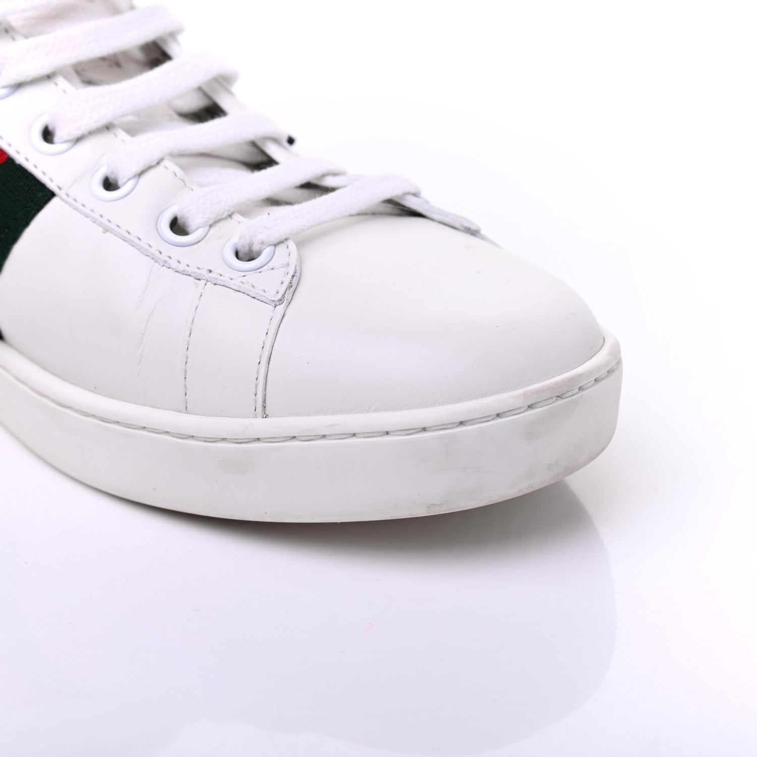 Gucci Calfskin Ayers Web Pineapple Ladybug Embroidered Womens Ace Sneakers 37.5 White 16 of 20