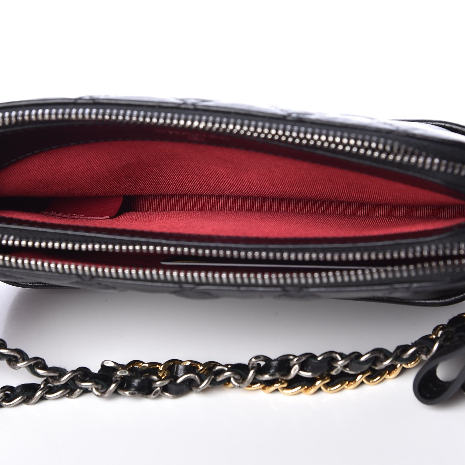Chanel Aged Calfskin Quilted Small Gabrielle Clutch With Chain Black 5 of 10