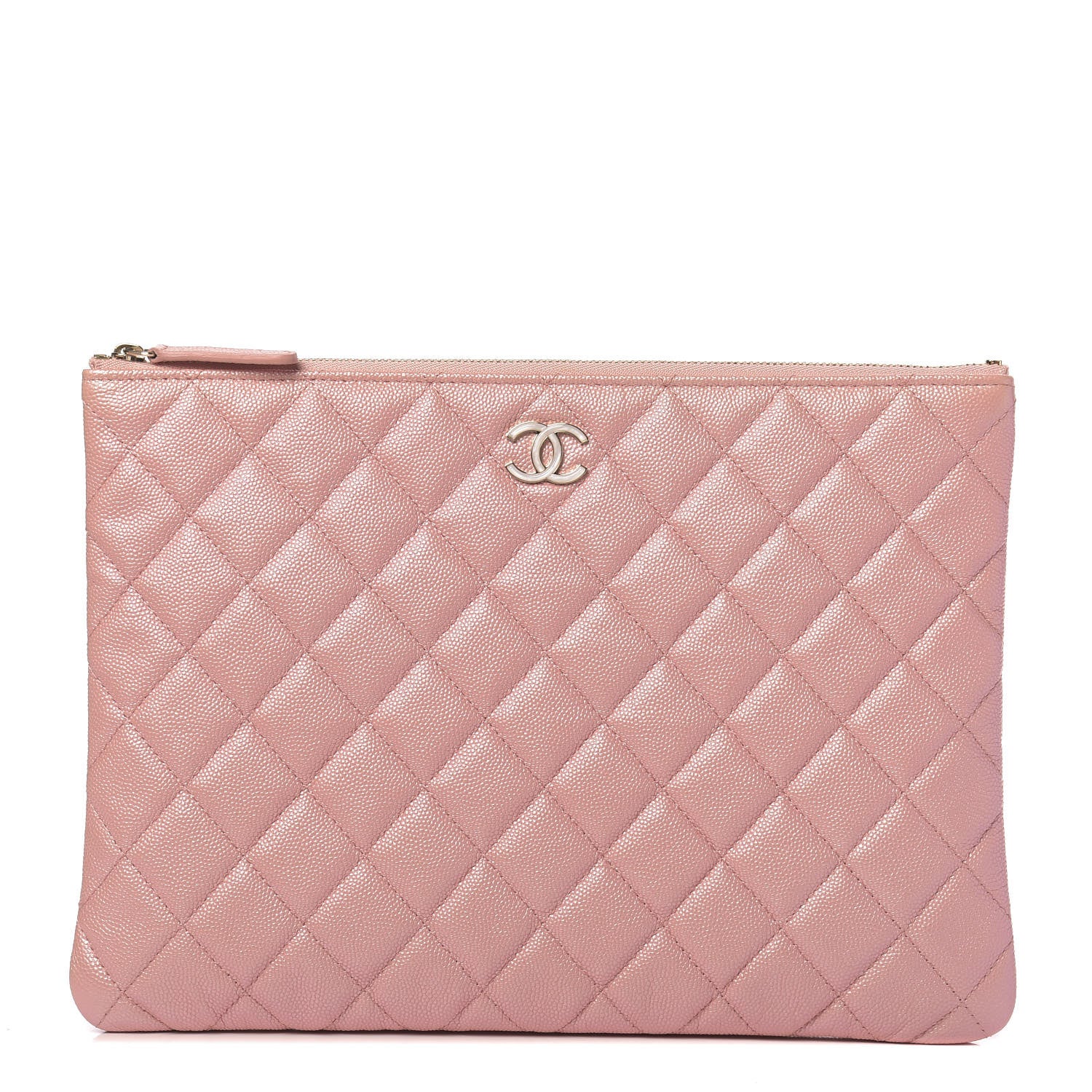 Chanel Iridescent Caviar Quilted Medium Cosmetic Case Rose Pink 1 of 9