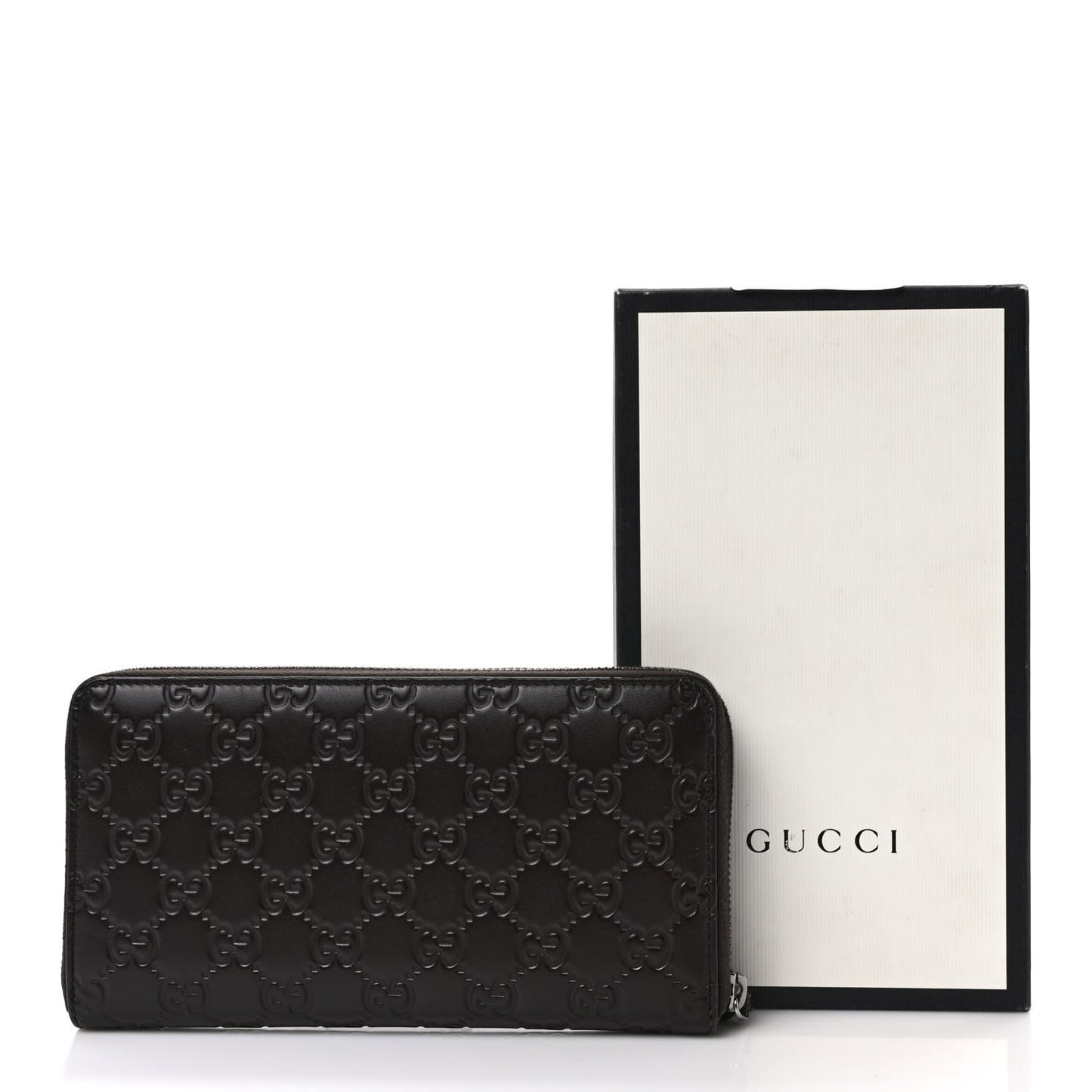 Guccissima Signature Zip Around Organizer Wallet Black