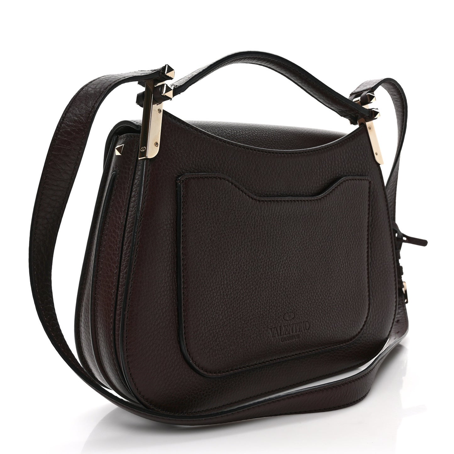 Pebbled Calfskin Joylock Flap Messenger Bag Deep Rubin