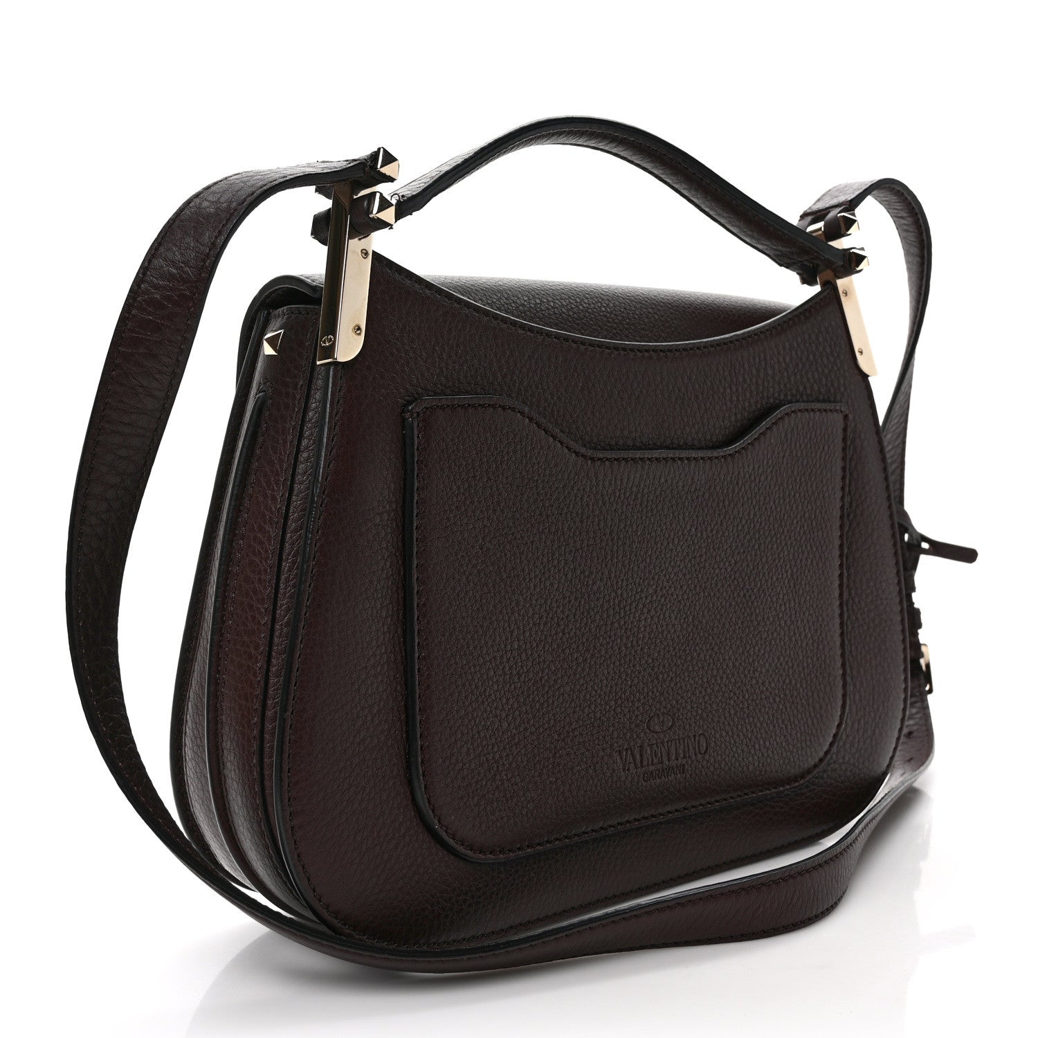 Valentino Garavani Pebbled Calfskin Joylock Flap Messenger Bag Deep Rubin 3 of 9