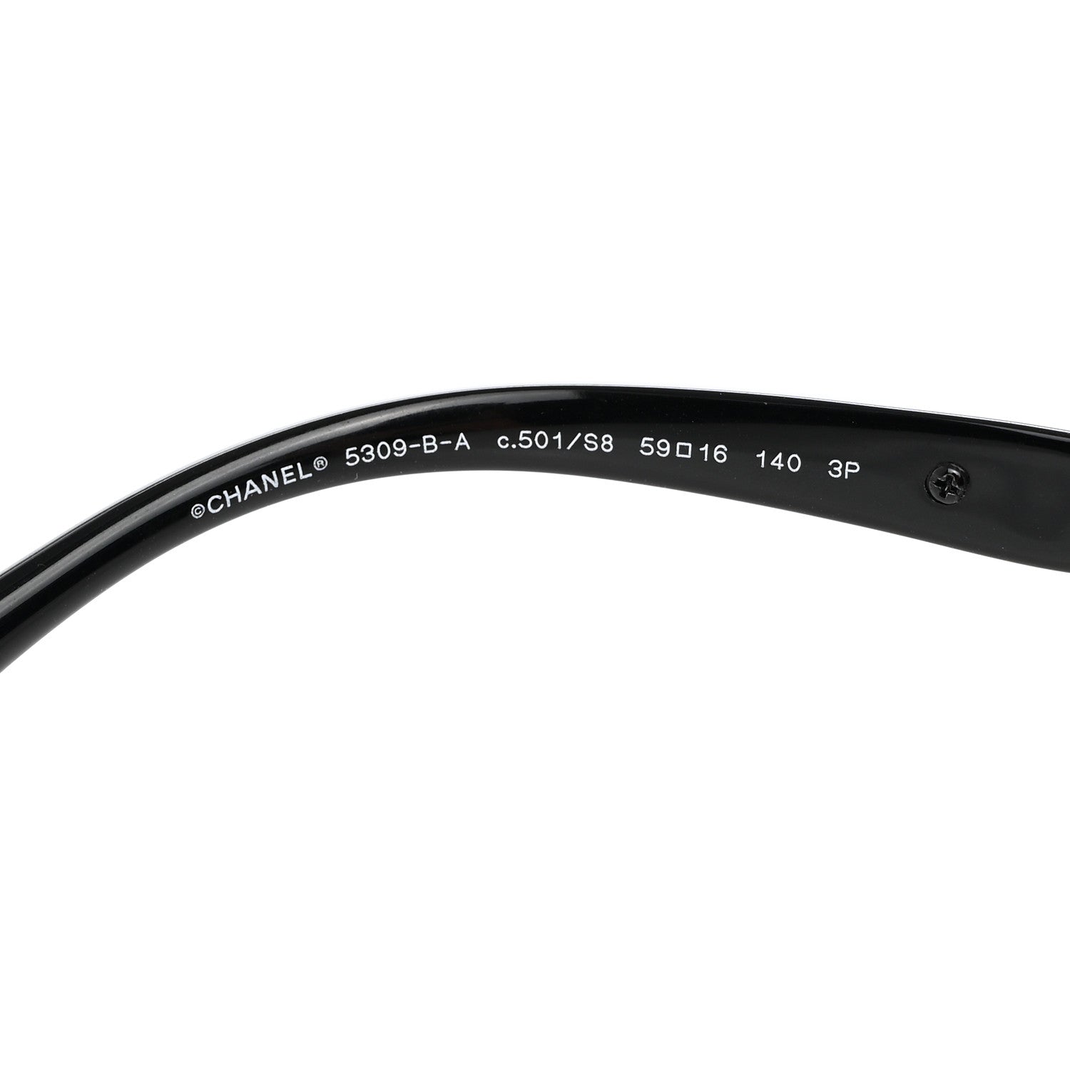 Chanel Crystal Baguette Polarized Cat Eye Sunglasses 5309-B-A Black 5 of 7