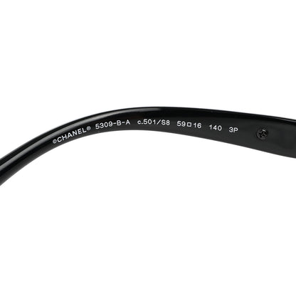 Chanel Crystal Baguette Polarized Cat Eye Sunglasses 5309-B-A Black 5 of 7