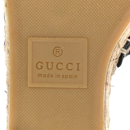 Gucci Monogram Matelasse GG Marmont Espadrille 20mm Slide Sandals 35 Beige Ebony Black 6 of 11