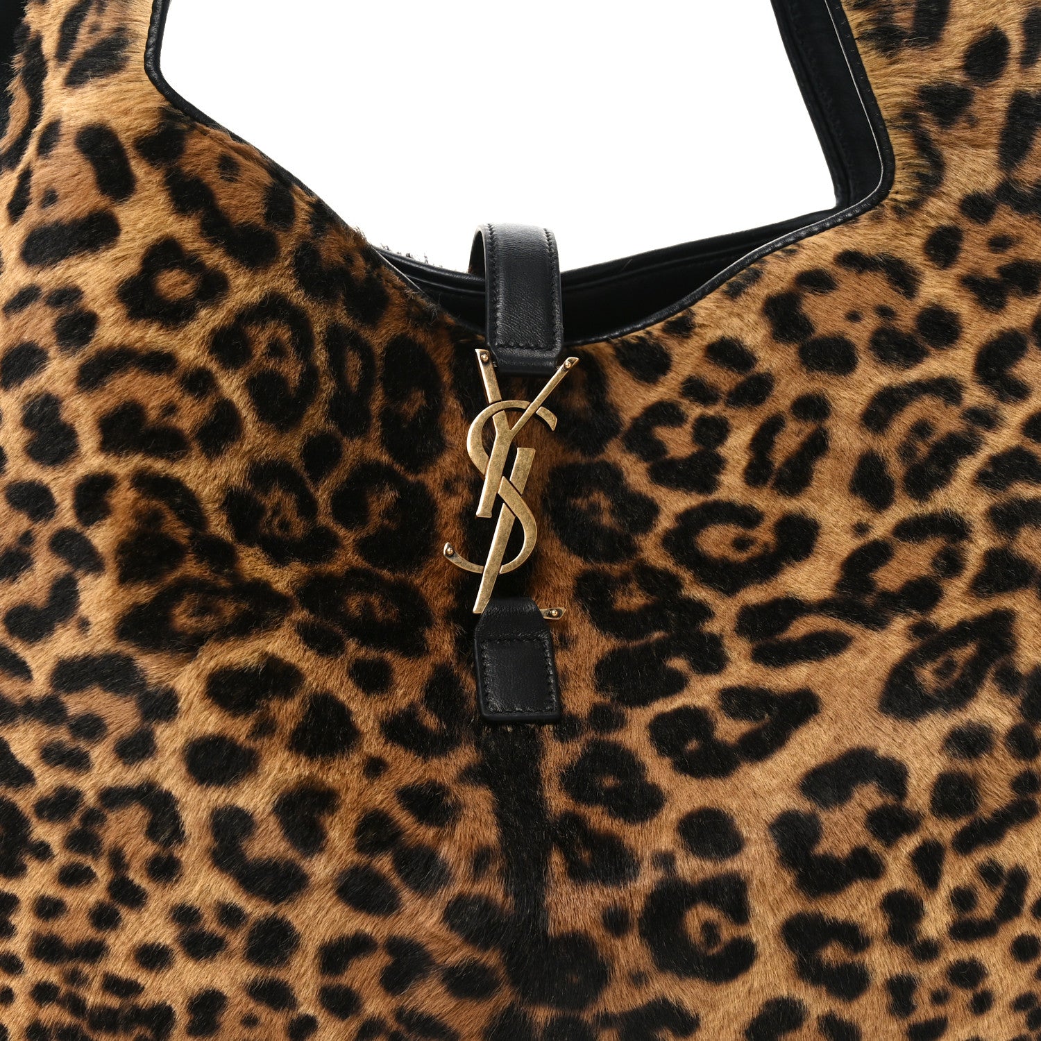 Saint Laurent Pony Hair Nappa Leopard Print Le 5 A 7 Bea Tote Manto Naturale 8 of 10