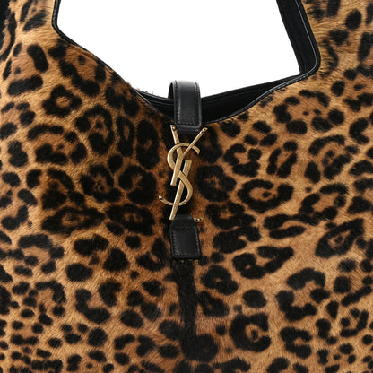 Saint Laurent Pony Hair Nappa Leopard Print Le 5 A 7 Bea Tote Manto Naturale 8 of 10