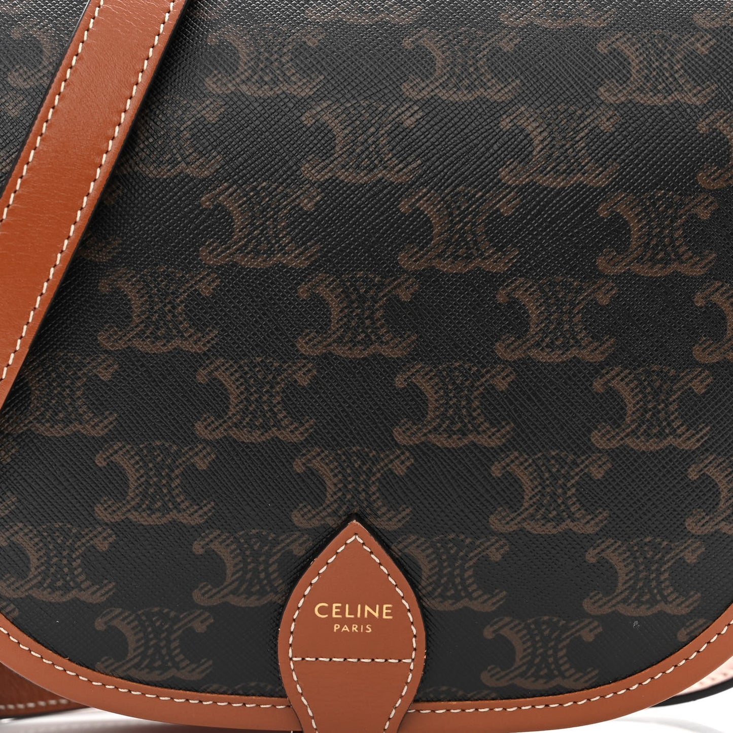 Triomphe Canvas Medium Folco Bag Tan