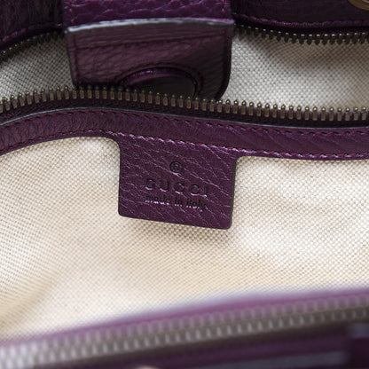 Gucci Pebbled Calfskin Medium Bamboo Shopper Tote Purple 7 of 13