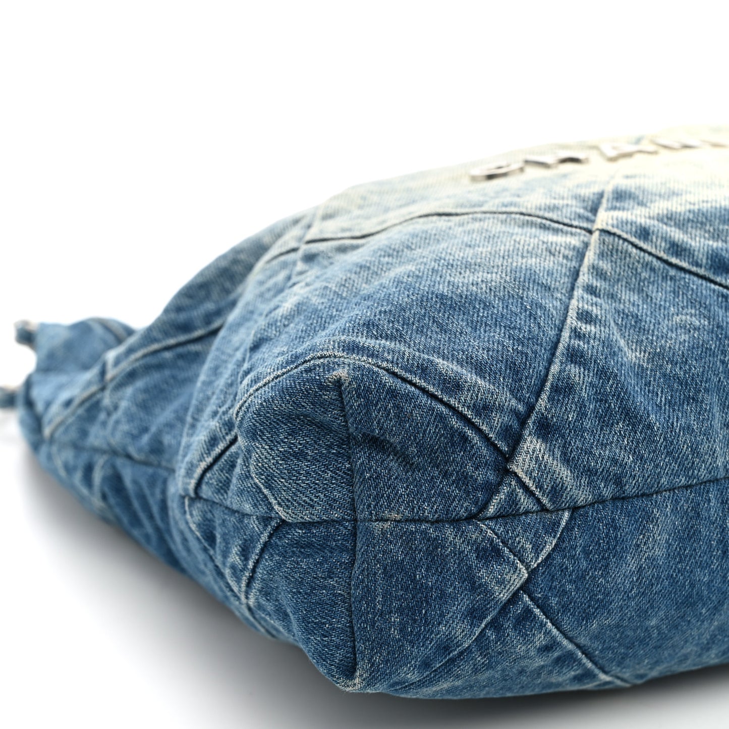 Denim Quilted Small Chanel 22 Blue