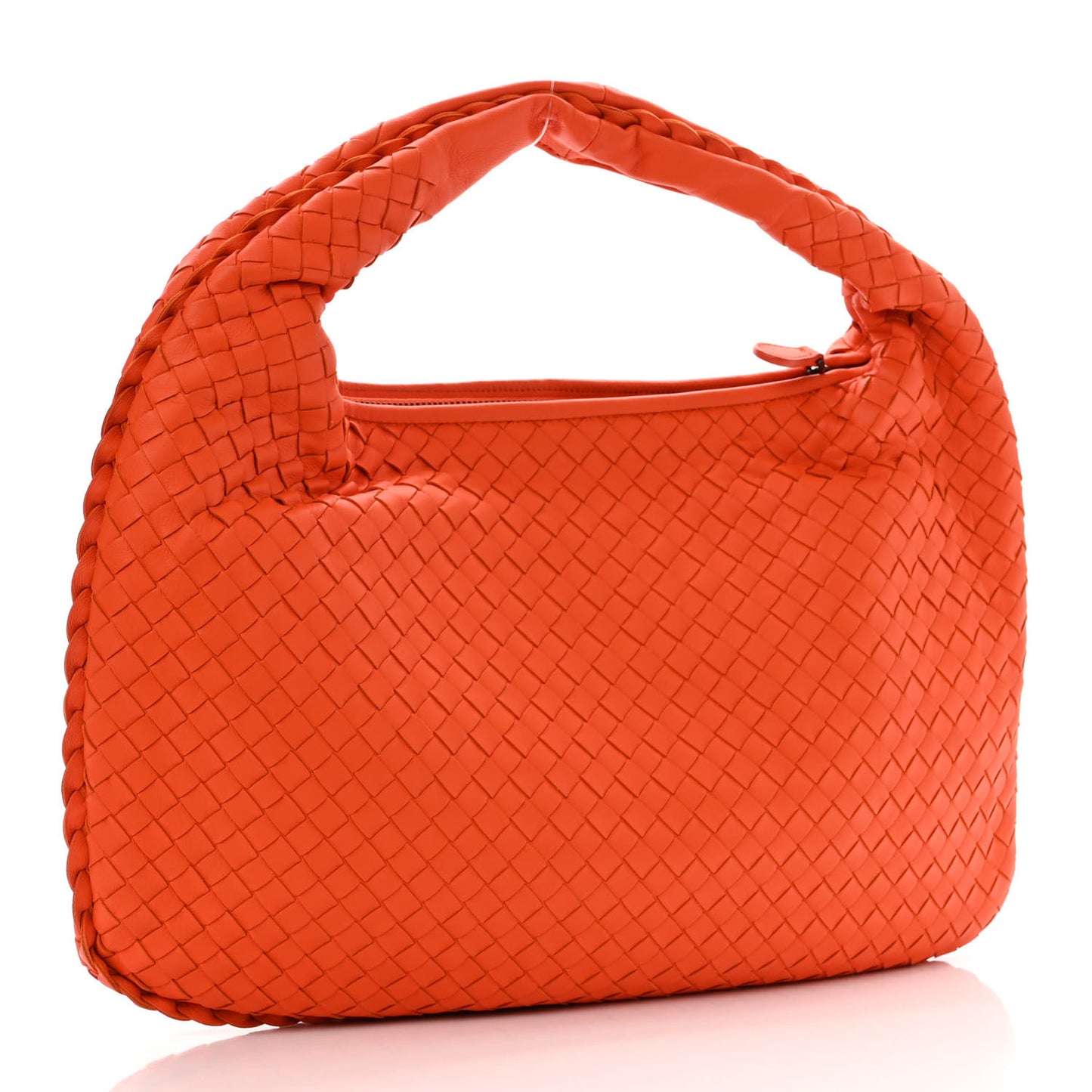 Nappa Intrecciato Medium Veneta Hobo Orange