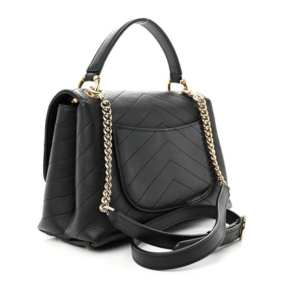 Chanel Grained Calfskin Small Chevron Chic Top Handle Flap Black 3 of 10