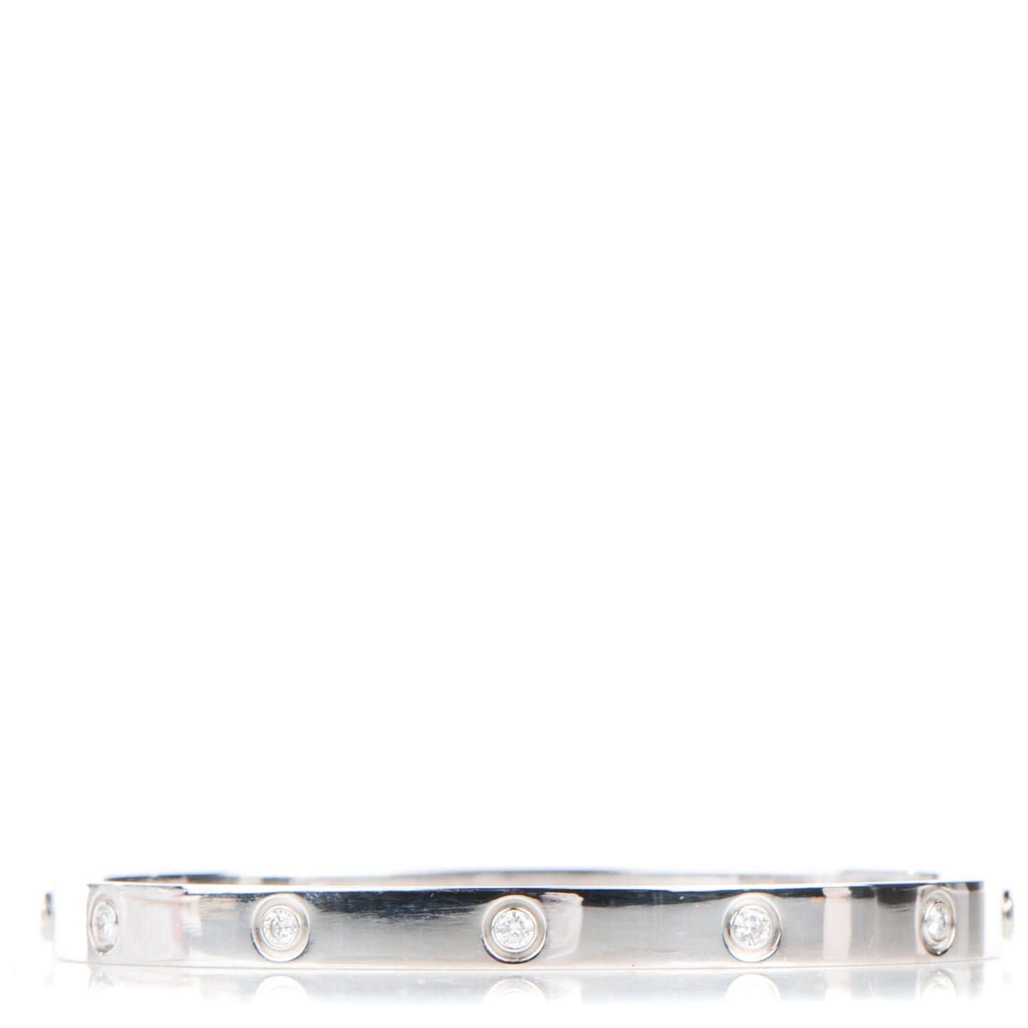 18K White Gold 10 Diamond LOVE Bracelet 21