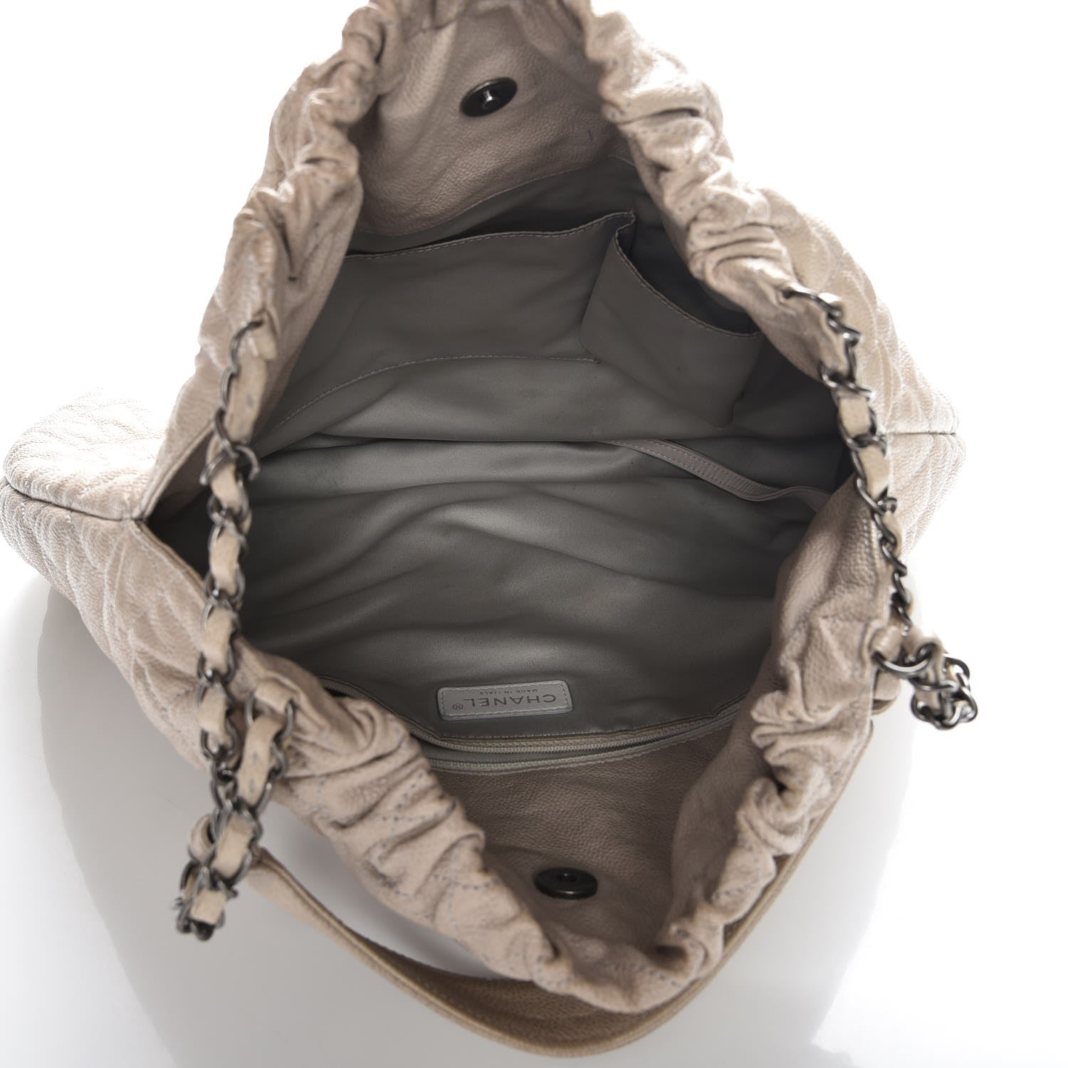 Chanel Caviar Quilted Large Elastic Tote Gray 6 of 8