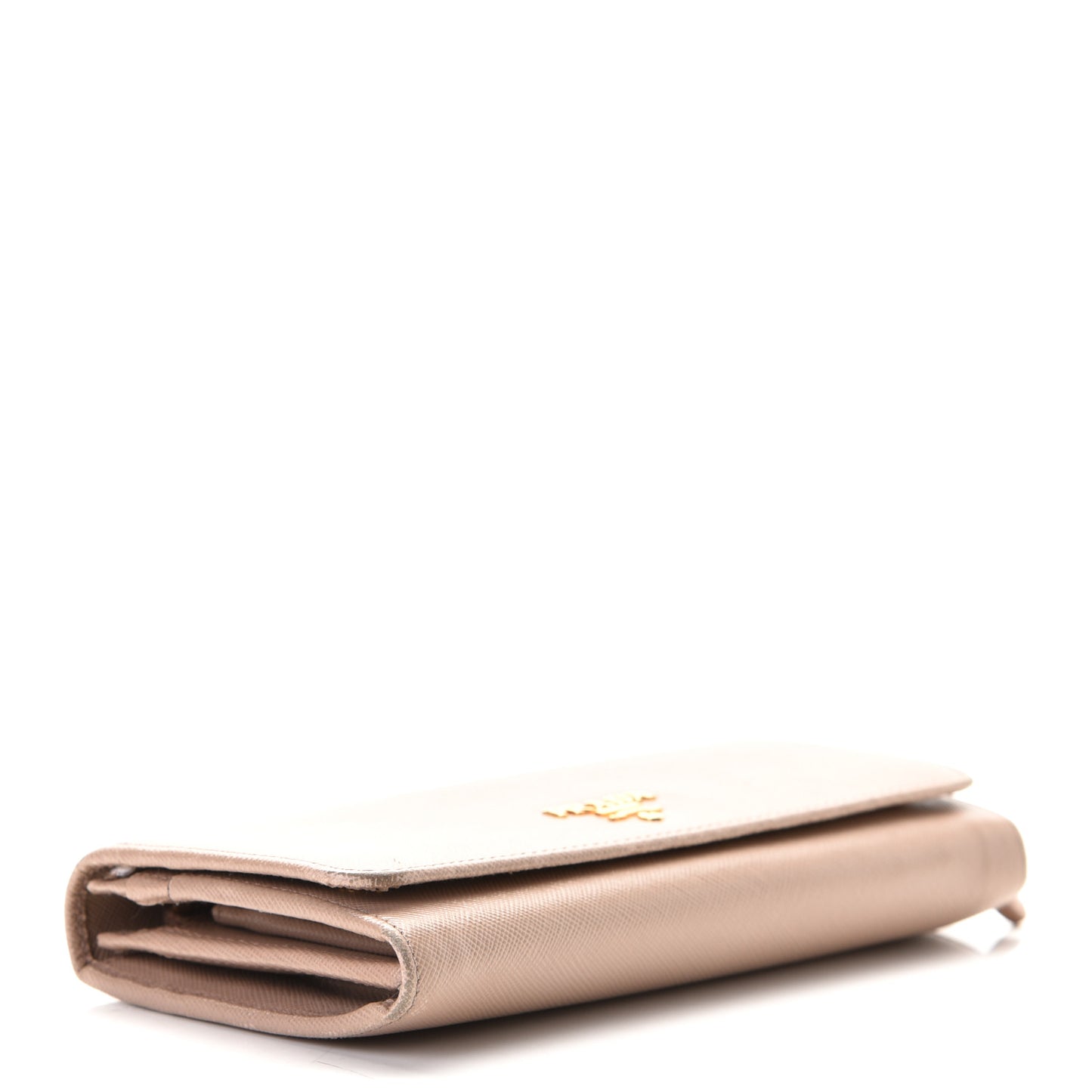 Saffiano Metal Continental Flap Wallet Cammeo