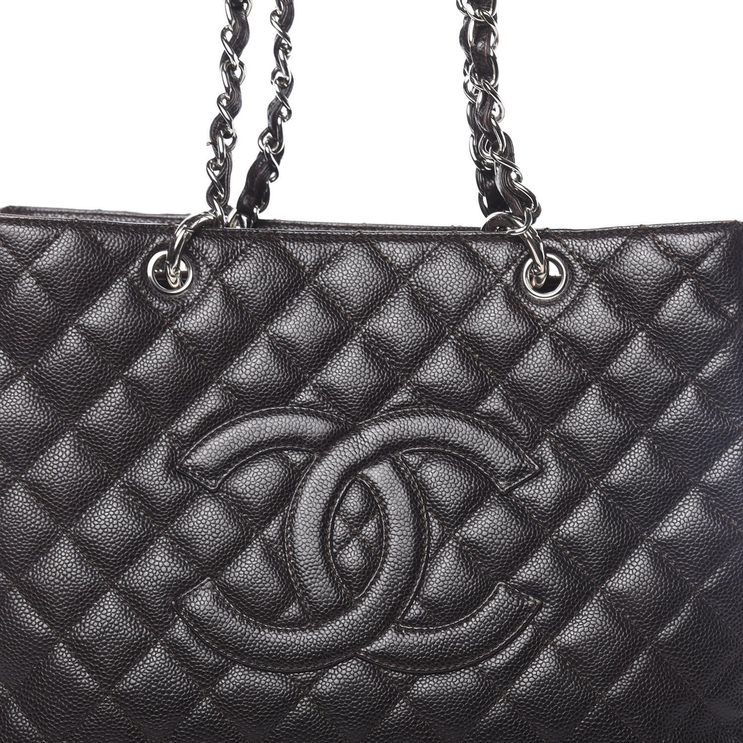 Caviar Grand Shopping Tote GST Dark Brown