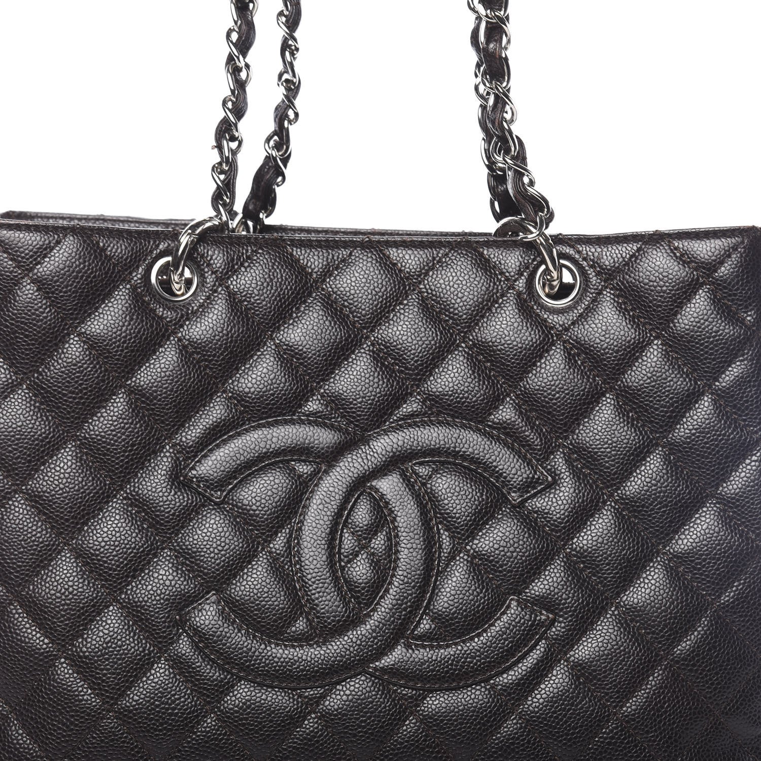 Chanel Caviar Grand Shopping Tote GST Dark Brown 12 of 12