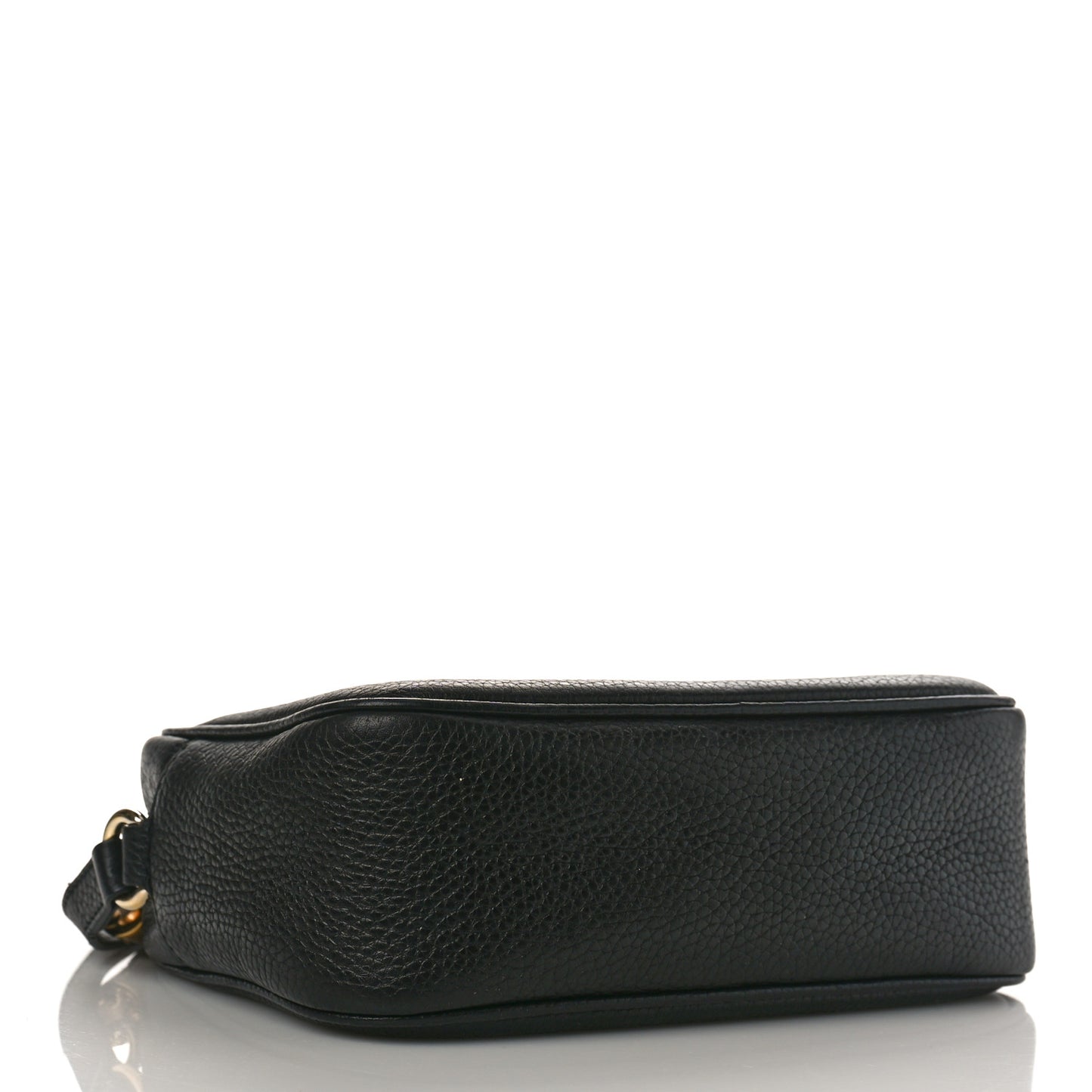 Pebbled Calfskin Small Soho Disco Bag Black