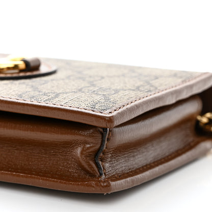 Gucci GG Supreme Monogram Azalea Calfskin Horsebit 1955 Wallet On Chain Beige Ebony Brown Sugar 11 of 11