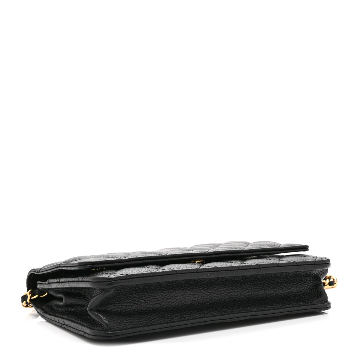 Caviar Quilted Wallet on Chain WOC Black