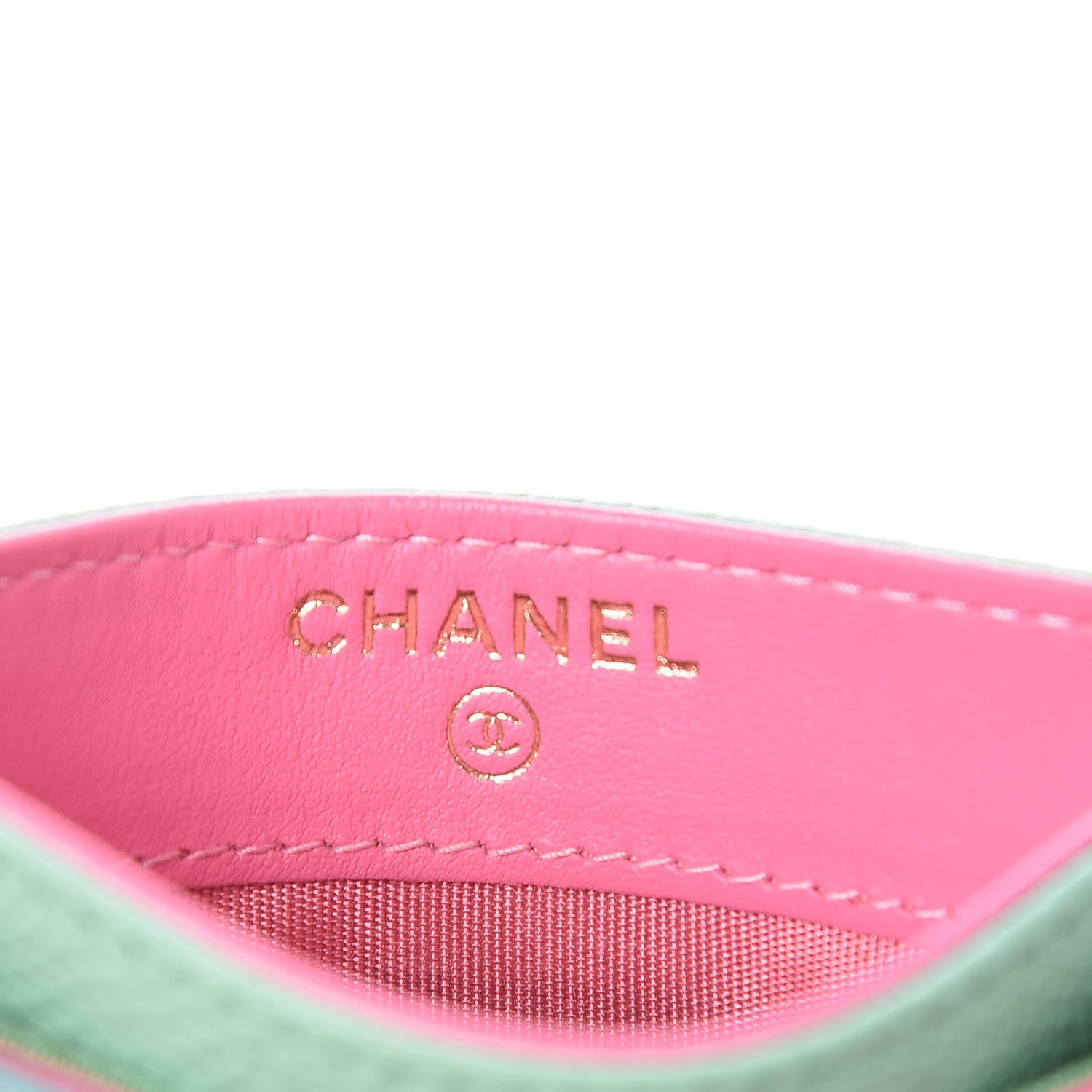Chanel Caviar Quilted CC Filigree Card Holder Pink Blue Green 6 of 9