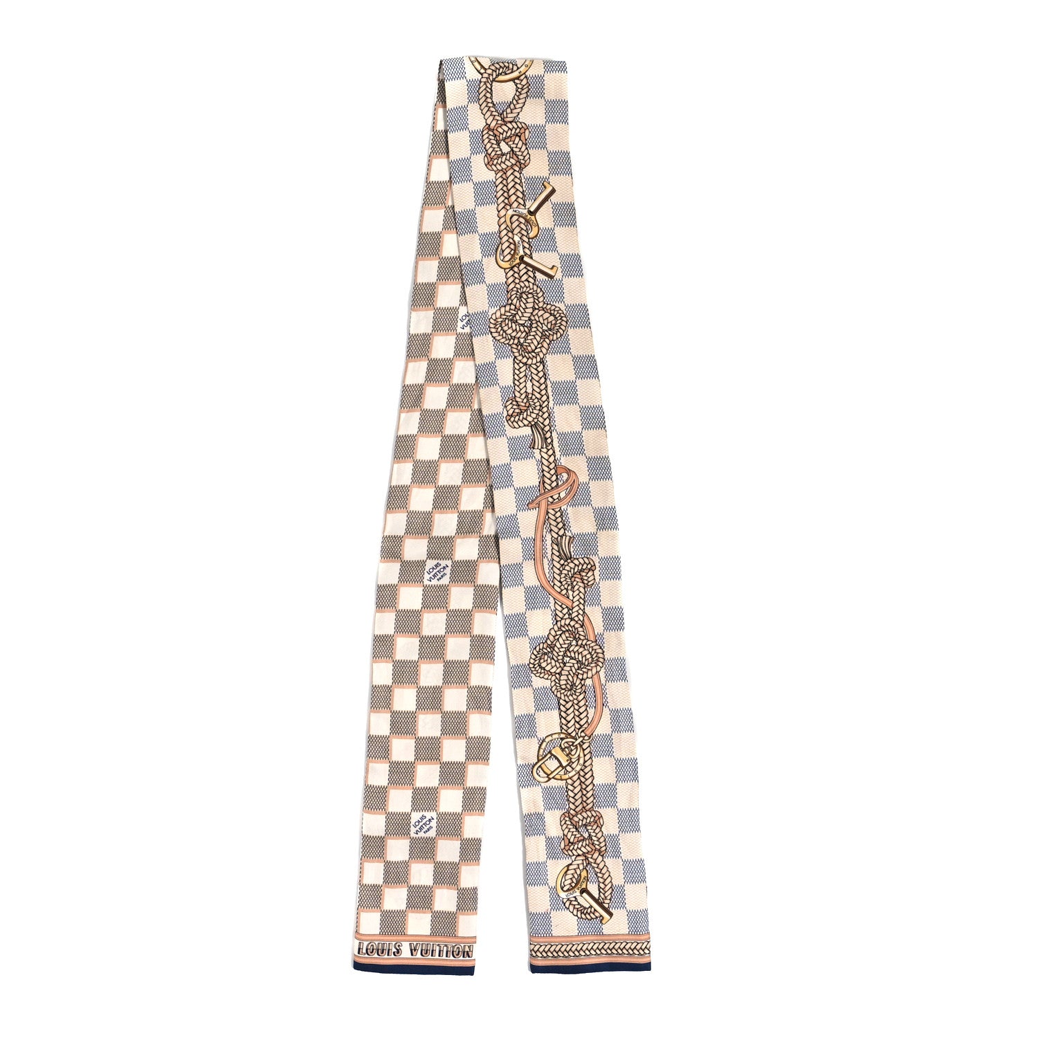 Louis Vuitton Silk Damier Azur Infinity Bandeau Azure Blue 3 of 5