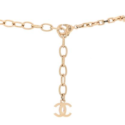 Chanel Crystal Textured CC Necklace Gold 5 of 6