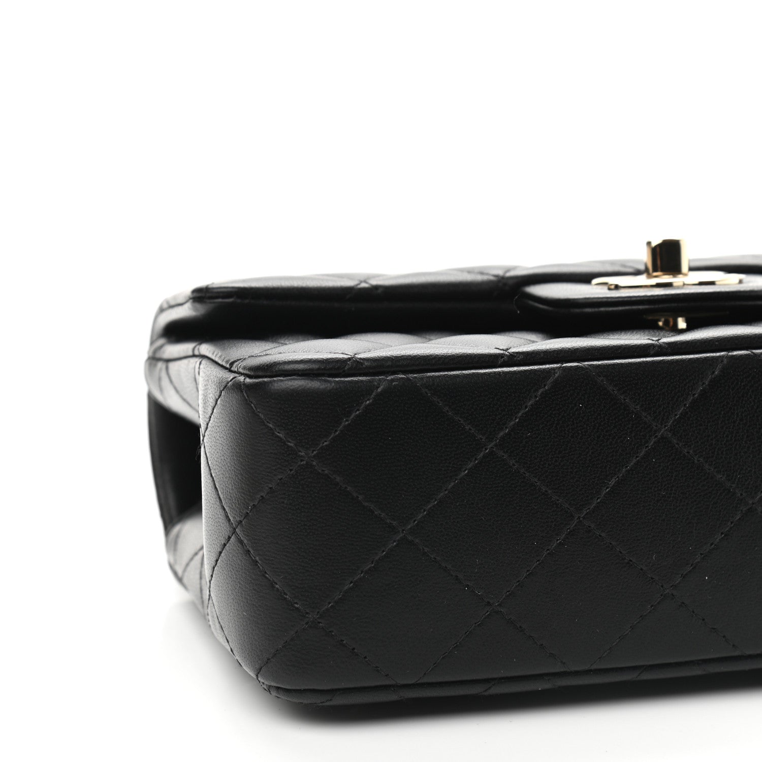 Chanel Lambskin Quilted Mini Top Handle Rectangular Flap Black 8 of 9