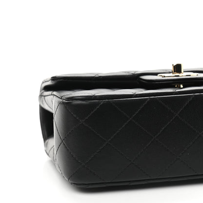 Chanel Lambskin Quilted Mini Top Handle Rectangular Flap Black 8 of 9