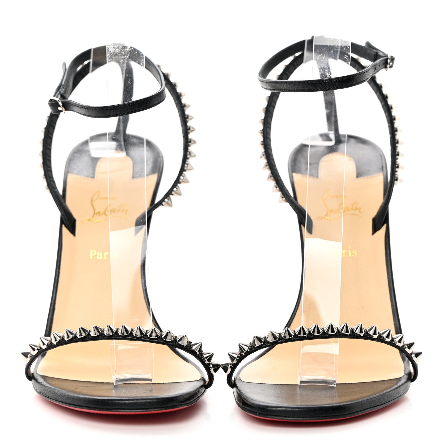 Christian Louboutin Kid Spiked So Me 100 Sandals 38 Black 2 of 12