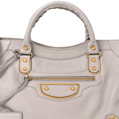 Balenciaga Chevre Gold Metallic Edge Hardware City Gris Clair Gris Perle 9 of 14