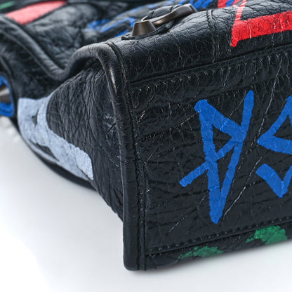 Balenciaga Agneau Graffiti All Over Classic Hardware S City Black Vert Rouge 8 of 14