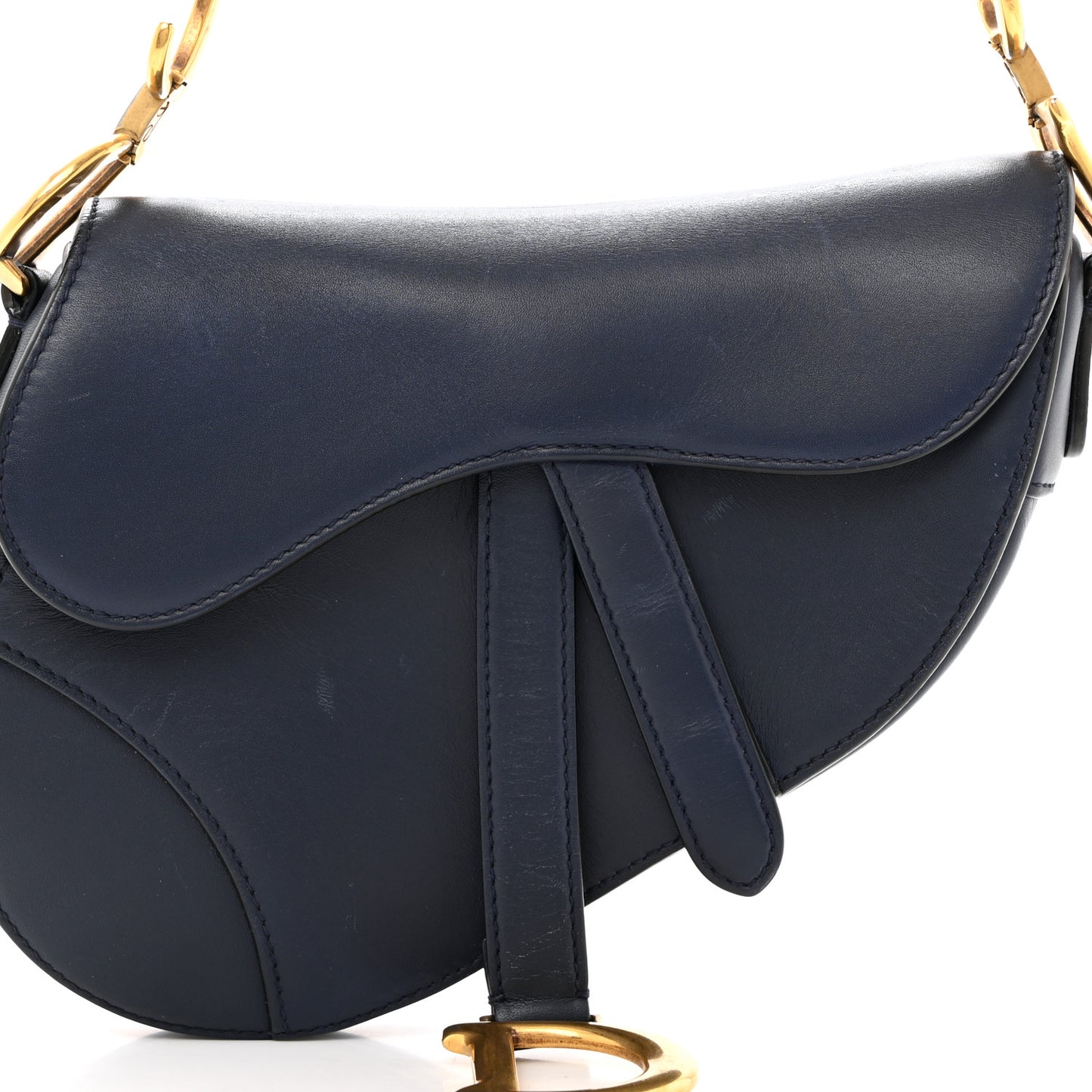 Calfskin Mini Saddle Bag Blue