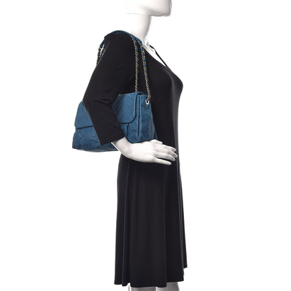 Chanel Iridescent Calfskin Large Chic Quilt Flap Dark Blue 2 of 12