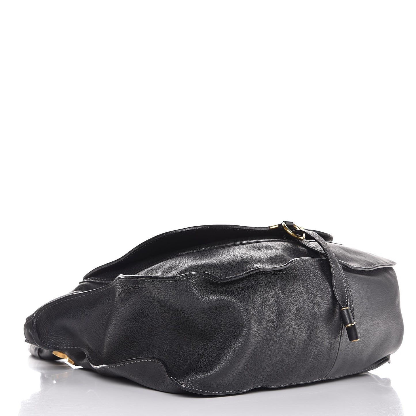 Calfskin Large Marcie Satchel Black