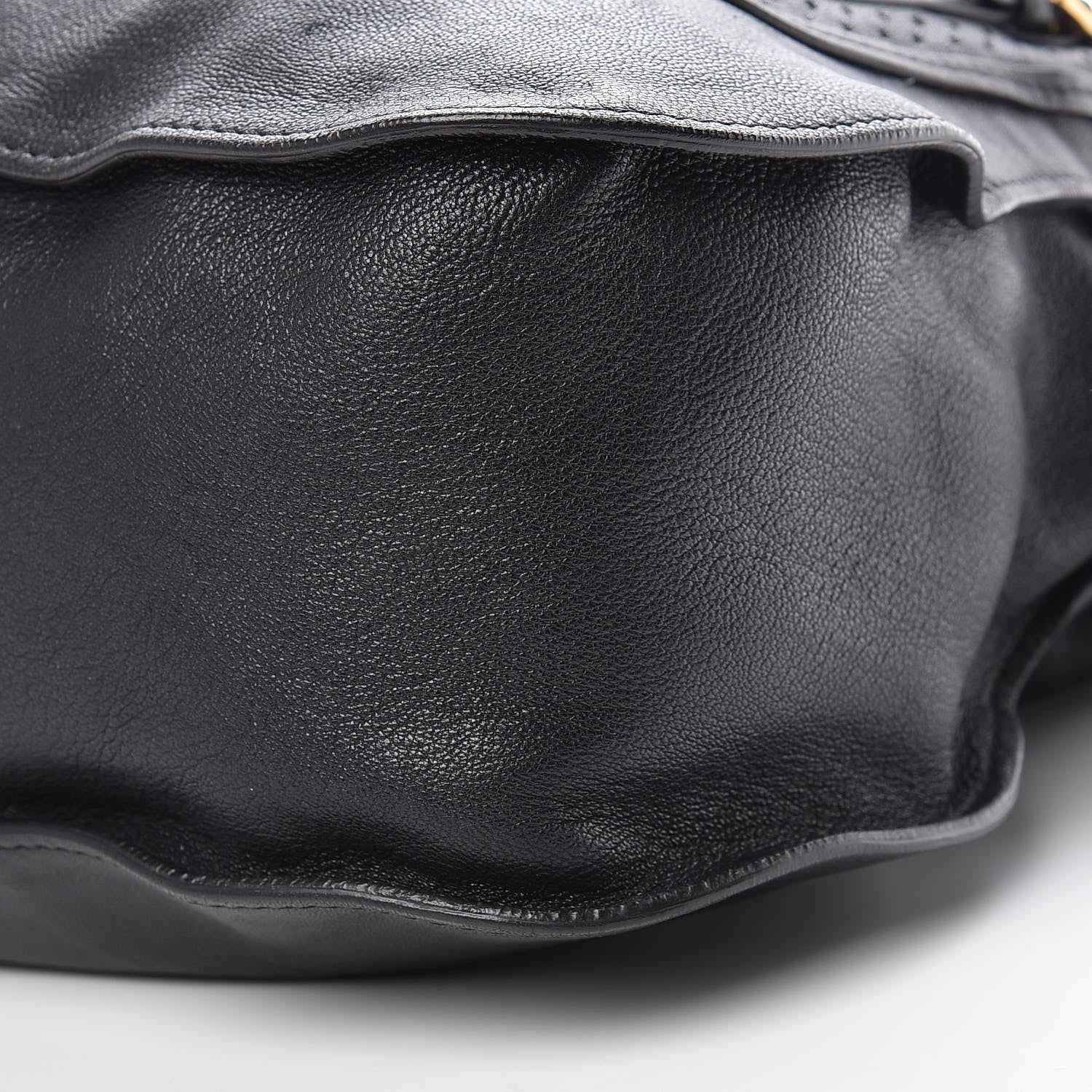Chloe Calfskin Perforated Medium Marcie Animation Satchel Black 9 of 15