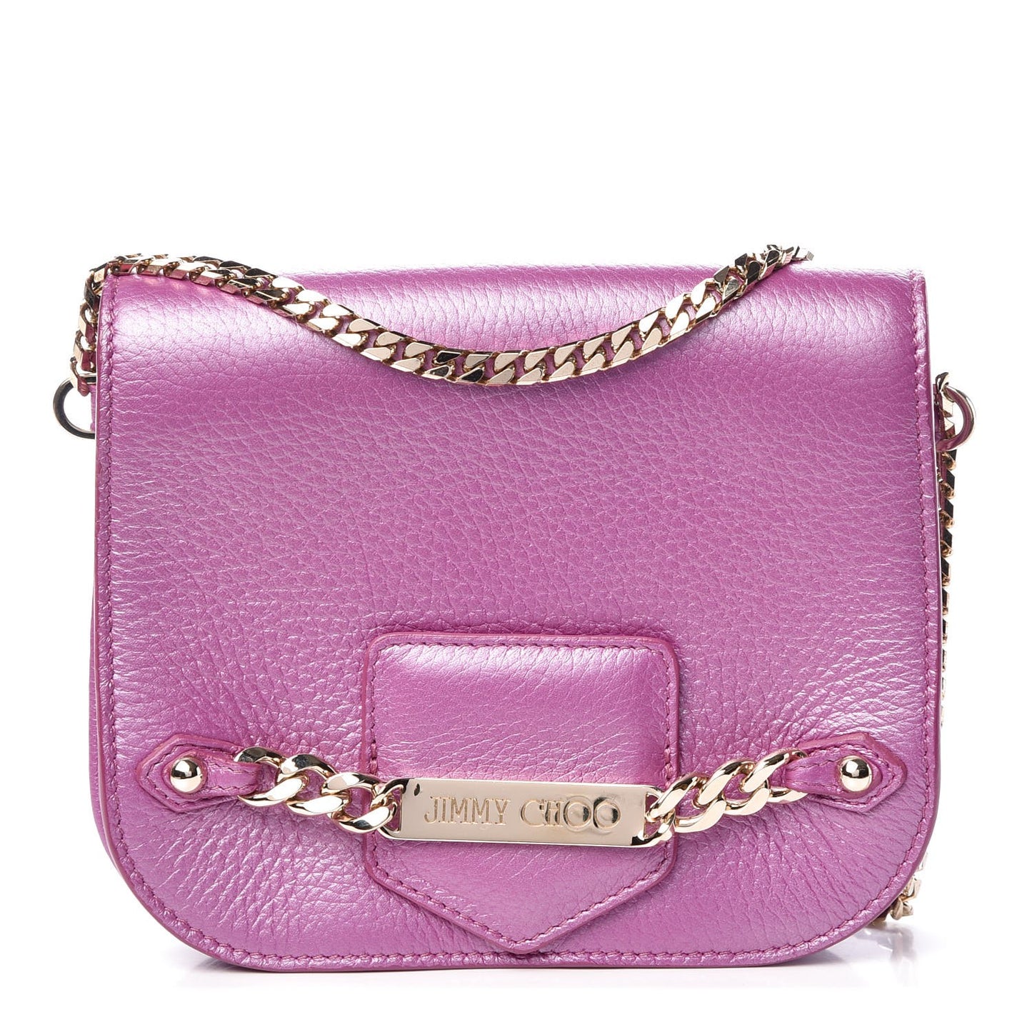 Metallic Calfskin Shadow Crossbody Orchid