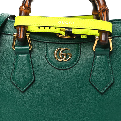 Gucci Wonka Grain Calfskin Small Diana Tote Bag Green Yellow Fluo 7 of 9